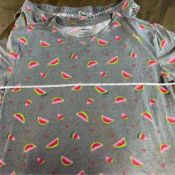 Joyspun Gray and Pink Pajama Set Watermelon Print, women’s XL - Picture 3 of 9